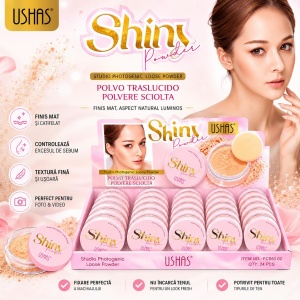 Set 24 Pudră Translucidă Matifiantă USHAS Shiny Powder – Fixare Perfectă și Finisaj Natural - Img 2