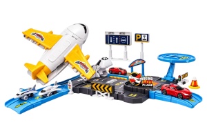 Set de joacă pentru copii cu avion, pistă de parcare și 28 de accesorii incluse, 32x20,5x5,5 cm