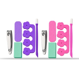 Set manichiura pedichiura, unghiera, 2 pile buffer, ustensila cuticule, culoare aleatorie