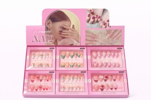 Set unghii false 12 perechi, 6 modele diferite, manichiura eleganta instant