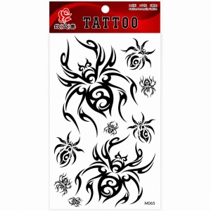Tatuaj Temporar Semipermanent Tribal Păianjeni 3D – 18 cm, Rezistent la Apă