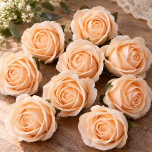 Trandafiri de săpun decorativi, set 50 de bucati, culoare piersică, 5cm - Img 3