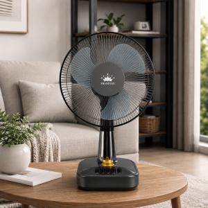 Ventilator de masa 16 inch 40cm, 3 viteze, oscilatie, silentios, 60W, gri - Img 2