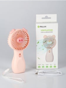 Ventilator portabil copii purcelus roz, reincarcabil USB, mini ventilator compact - Img 2