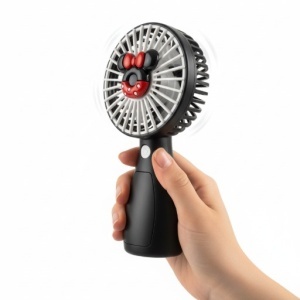 Ventilator portabil copii, reincarcabil USB, design compact, negru - Img 2