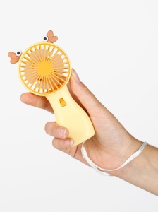 Ventilator portabil copii ren galben, reincarcabil USB, mini ventilator compact - Img 2