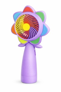 Ventilator portabil mini LED, reincarcabil USB, design colorat, compact, mov