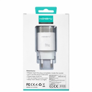 Adaptor priză Hongyu HY-JC07 / HY-EM01, 66W, USB-A + USB-C, Alb - Img 3