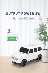 Boxa portabila wireless model masina SUV, 8W, Bluetooth, radio FM, USB, TF, alb - Img 2