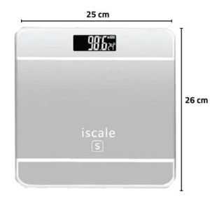 Cântar electronic de baie iScale, display touchscreen, material sticlă și plastic, argintiu metalic - Img 2