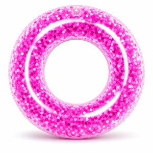 Colac Gonflabil cu Sclipici 80 cm – Roz Deschis, Inel de Înot pentru Copii și Adulți