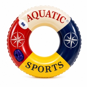 Colac gonflabil cu spătar, Double Inflation Port Aquatic Sports, 90 cm, pentru piscină și mare