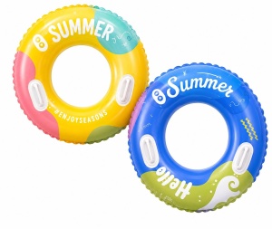 Colac gonflabil pentru copii, 90 cm, cu manere, ideal piscina si mare - Img 2
