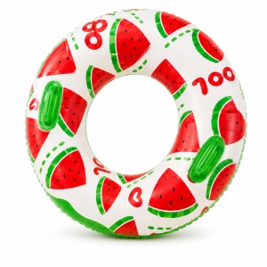 Colac gonflabil pepene verde pentru copii, 90 cm, cu manere, ideal piscina si mare