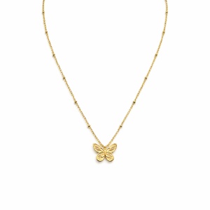 Colier ROXE auriu cu pandantiv fluture elegant fin si delicat