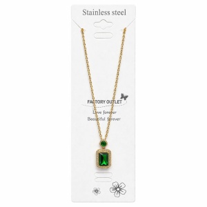 Colier Roxé Auriu cu Pandantiv Verde si cristale, Elegant, Reglabil 40 cm