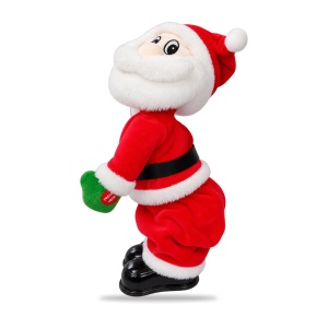 Figurină Moș Crăciun muzicală cu dans twerk, buton activare, 35 x 15 cm - Img 2