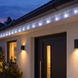 Instalație LED tip liniară, 240 LED-uri, 30 m, alb rece, fir alb - Img 6
