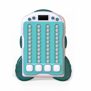 Joc Interactiv Rhythm Lumini Sunete , Jucarie Reflexe Rapide Afisaj Digital Turcoaz Alb