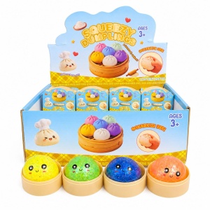 Jucărie Antistres Squishy Dumpling cu slime si Sclipici 4,5cm – Squishy Moale