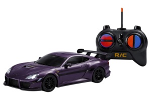 Mașină de curse mov cu telecomandă, din plastic, 25 cm, frecvență 2,4 GHz, cu acumulator și accesorii - Img 2