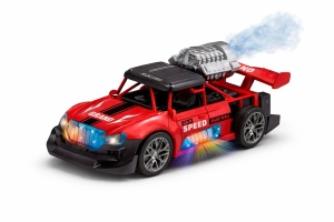 Masina jucarie racing rosie cu lumini si fum, bump & go, 21x10.5 cm - Img 2