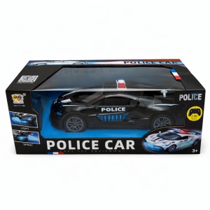 Masina politie RC neagra cu efect fum, lumini si sunet, 2.4GHz, acumulator inclus