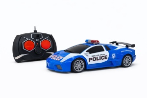 Masina politie RC sport cu telecomanda, lumini, design modern, albastru 27x10 cm - Img 2