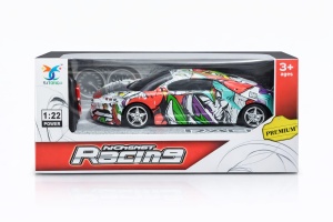 Masinuta sport pentru copii Monster Racing, scara 1:22, model graffiti, pull back