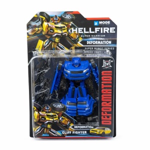 Masinuta transformabila in robot, jucarie 2 in 1, albastru, 18 cm