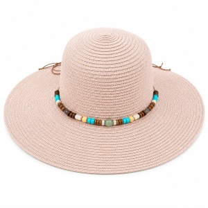 Palarie de Soare Roz pentru Femei cu Accesorii Decorative si Protectie UV