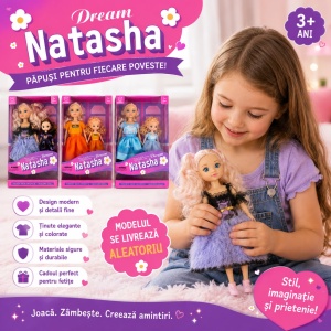 Păpușă Fashion Dream Natasha cu Mini Păpușă, Model Aleatoriu – Jucărie pentru Fetițe, 3+ Ani - Img 3
