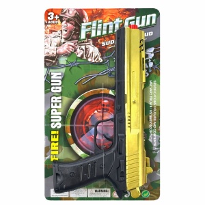 Pistol jucarie tip Flint Gun, auriu, 27.5 cm