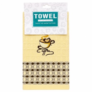 Prosop de Bucătărie 25x50 cm cu Model Cafea – Prosop Crem Absorbant