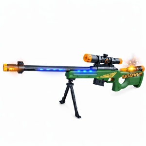 Pusca luneta de jucarie cu trepied, efecte lumini si sunete, model sniper copii