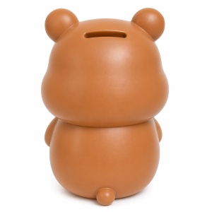 Pușculiță ursuleț maro, 20,5 cm, din plastic, cu capac inferior - Img 3