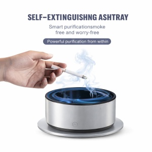 Scrumiera electrica cu purificator de aer si filtru pentru fum, sistem auto stingere tigari - Img 2