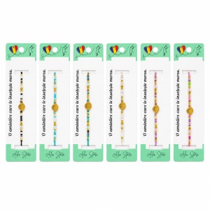 Set 12 Brățări cu Pandantiv Scoică Aurie, Reglabile, Multicolore