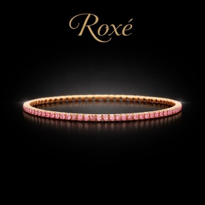 Set 12 bratari ROXE aurii elastice cu pietre roz stralucitoare elegante - Img 2