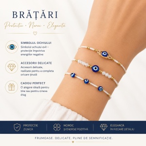 Set 12 Brățări Trio cu Ochi Protectori – 16 cm, Reglabile, Culori Diferite - Img 3
