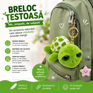 Set 12 Brelocuri de Plus Țestoasă 14 cm – Brelocuri Pufoase Mix Culori pentru Ghiozdan și Chei - Img 3