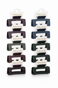 Set 12 clame par 9CM, culori inchise mix, prindere puternica, accesorii coafura - Img 2