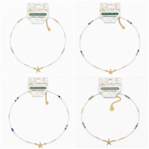 Set 12 Coliere Roxe, 40cm, Reglabile cu Margele Stralucitoare si Steluta de Mare