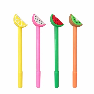 Set 48 pixuri cu gel și capac decorativ în formă de fruct, design colorat pentru copii