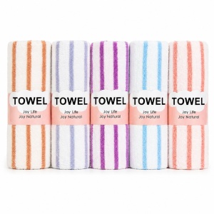 Set 5 prosoape bucătărie microfibră 30x70 cm – model dungi, lavete pufoase