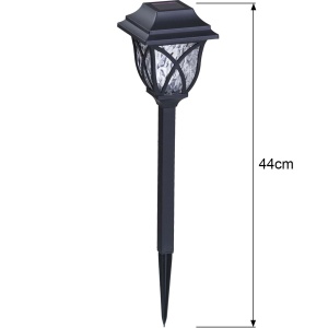 Set 6 Lampi Solare de Grădină LED, Plastic Negru, Lumină Caldă