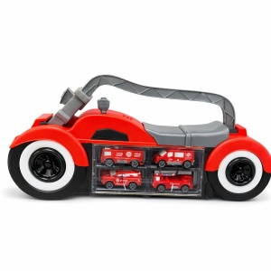 Set cu 4 Masinute Pompieri cu Cutie Depozitare Motocicleta, 41 cm, Lumini si Sunete - Img 2