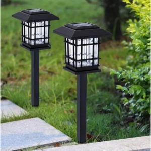 Set de 4 Lumini Solare LED pentru Grădină, Negre, din Plastic - Img 3