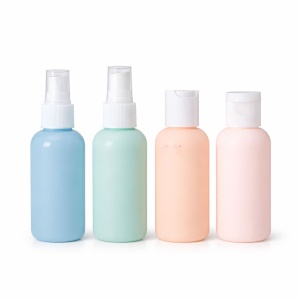 Set recipiente cosmetice de călătorie, 4 bucăți, culori pastelate