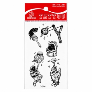 Tatuaj Temporar Semipermanent Astronaut și Planete – Design Cosmic Fantasy, 10 cm